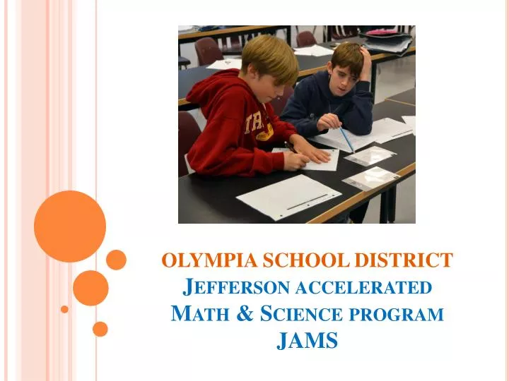 olympia school district jefferson accelerated math science program jams