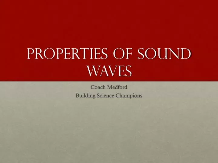 properties of sound waves