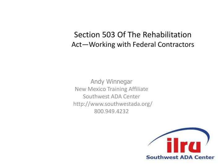 section 503 of the rehabilitation act working with federal contractors