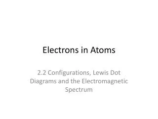 Electrons in Atoms