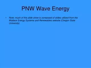 PNW Wave Energy