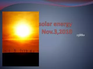 solar energy Nov.3,2010