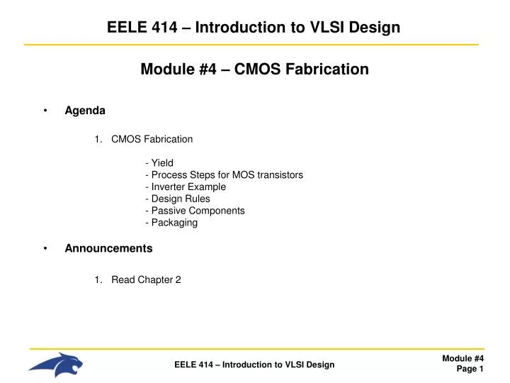 eele 414 introduction to vlsi design