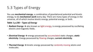 5.3 Types of Energy