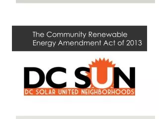 The Community Renewable Energy Amendment Act of 2013