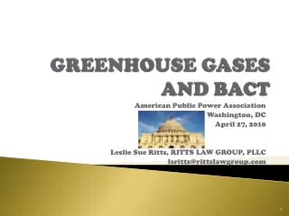 GREENHOUSE GASES AND BACT