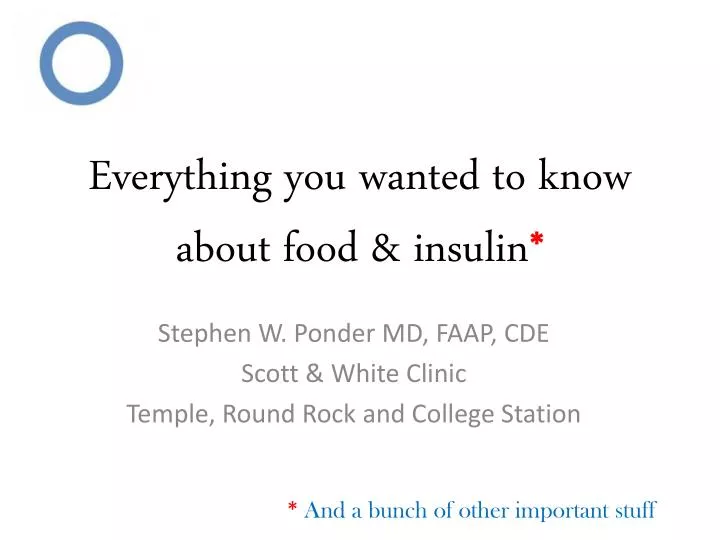 everything you wanted to know about food insulin