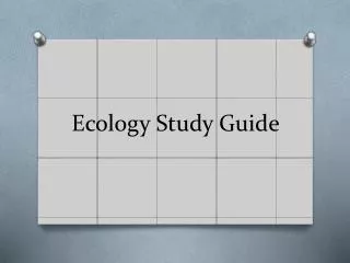 Ecology Study Guide