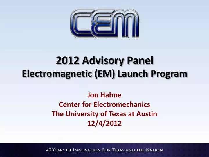 2012 advisory panel electromagnetic em launch program