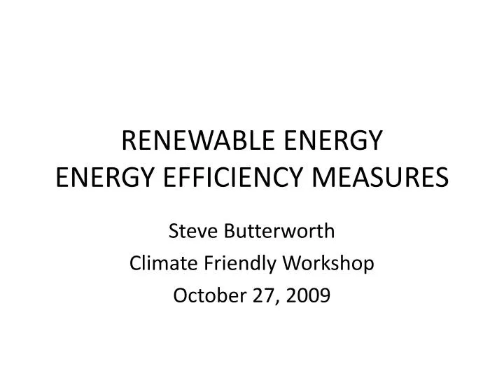 renewable energy energy efficiency measures
