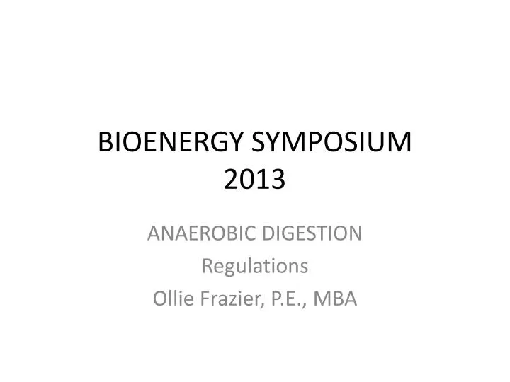 bioenergy symposium 2013