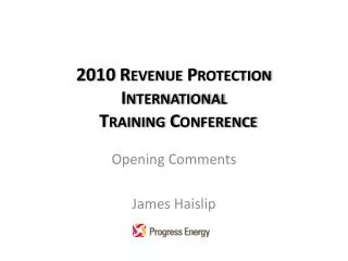 2010 Revenue Protection International Training Conference