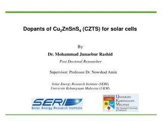 Dopants of Cu 2 ZnSnS 4 (CZTS) for solar cells