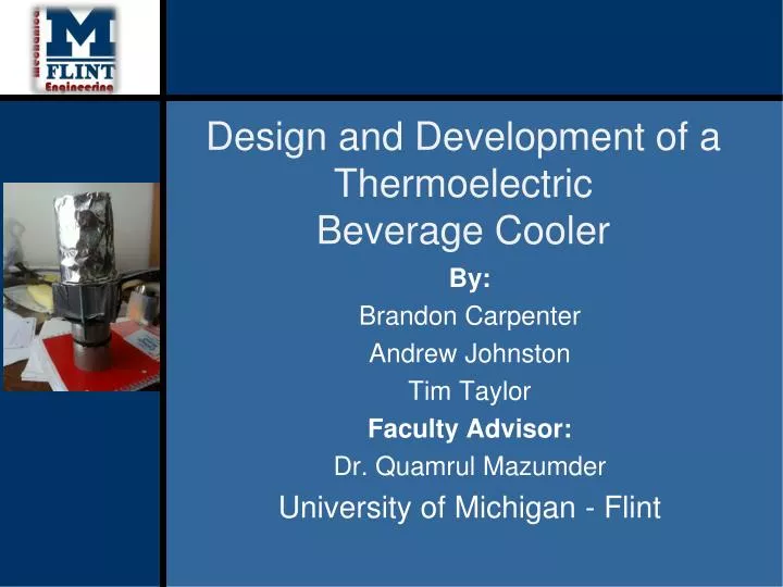 design and development of a thermoelectric beverage cooler