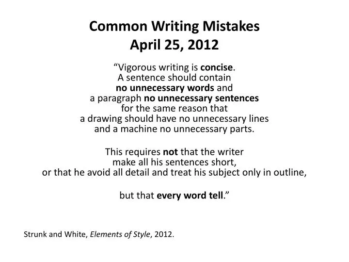 common writing mistakes april 25 2012