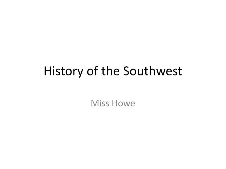 history of the southwest