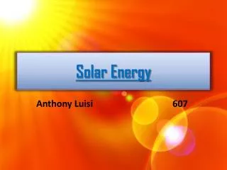 Solar Energy