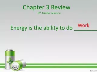 Chapter 3 Review 8 th Grade Science