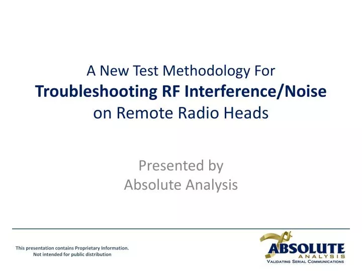 a new test methodology for troubleshooting rf interference noise on remote radio heads