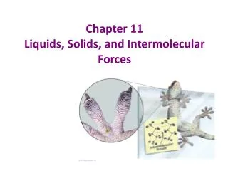 Chapter 11 Liquids, Solids, and Intermolecular Forces