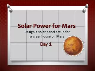 Solar Power for Mars