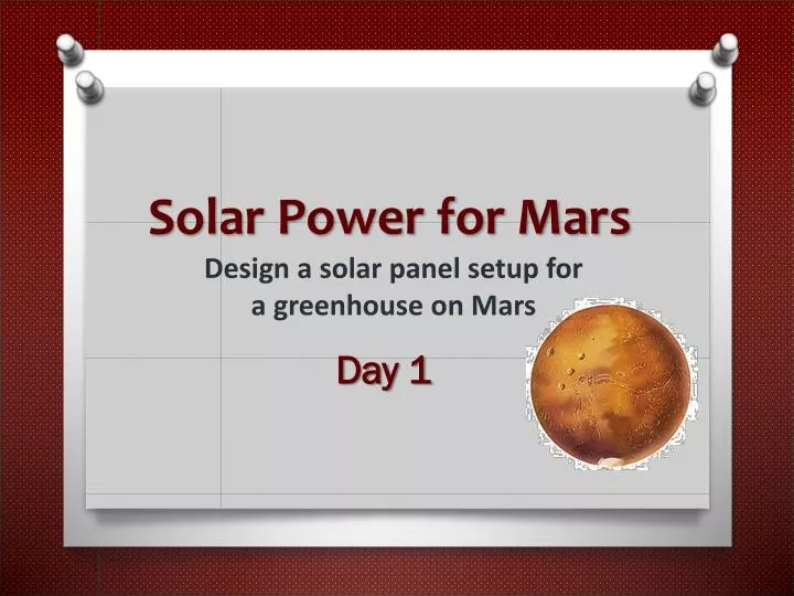 solar power for mars