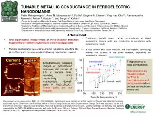 TUNABLE METALLIC CONDUCTANCE IN FERROELECTRIC NANODOMAINS