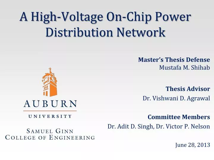 a high voltage on chip power distribution network