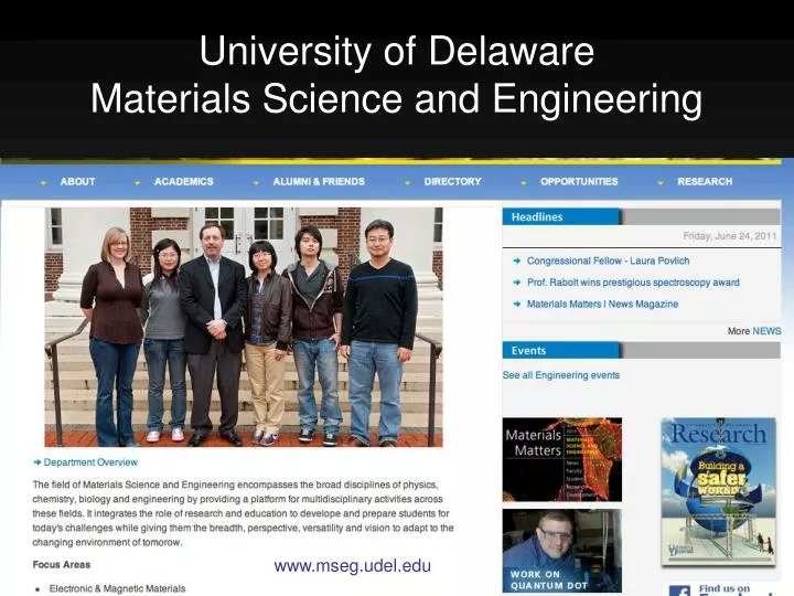university of delaware materials science and engineering