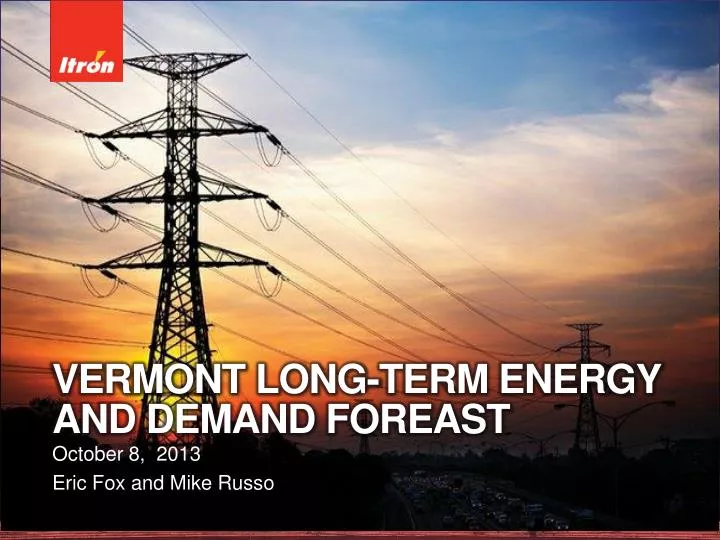 vermont long term energy and demand foreast