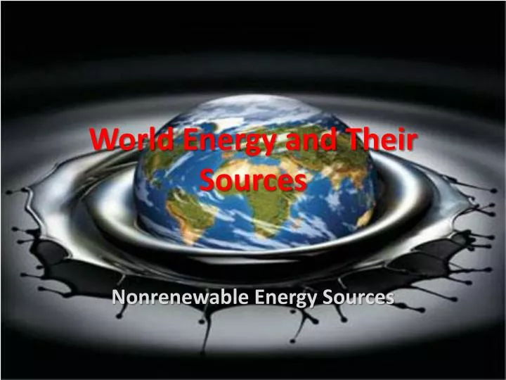 world energy and their sources