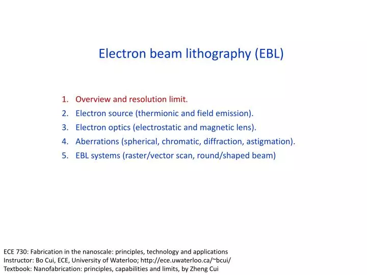 PPT - Electron Beam Lithography (EBL) PowerPoint Presentation, Free ...