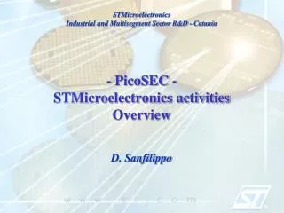 - PicoSEC - STMicroelectronics activities Overview