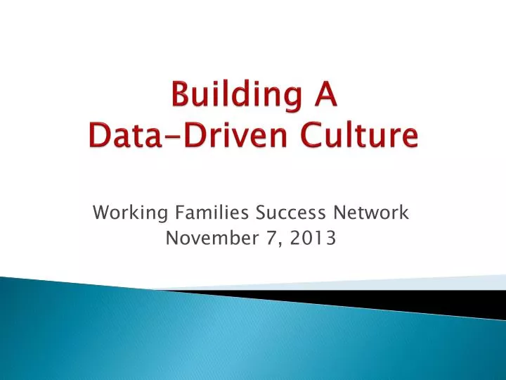 building a data driven culture