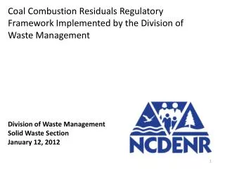 Division of Waste Management Solid Waste Section January 12, 2012