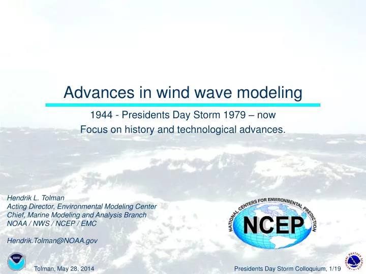 advances in wind wave modeling