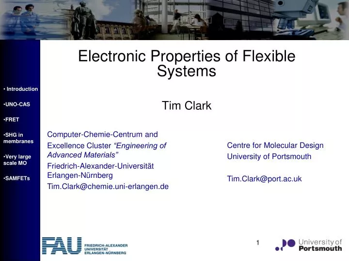electronic properties of flexible systems tim clark