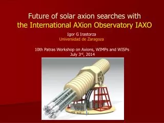 Future of solar axion searches with the International AXion Observatory IAXO