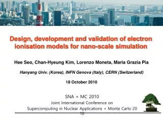 Design, development and validation of electron ionisation models for nano -scale simulation