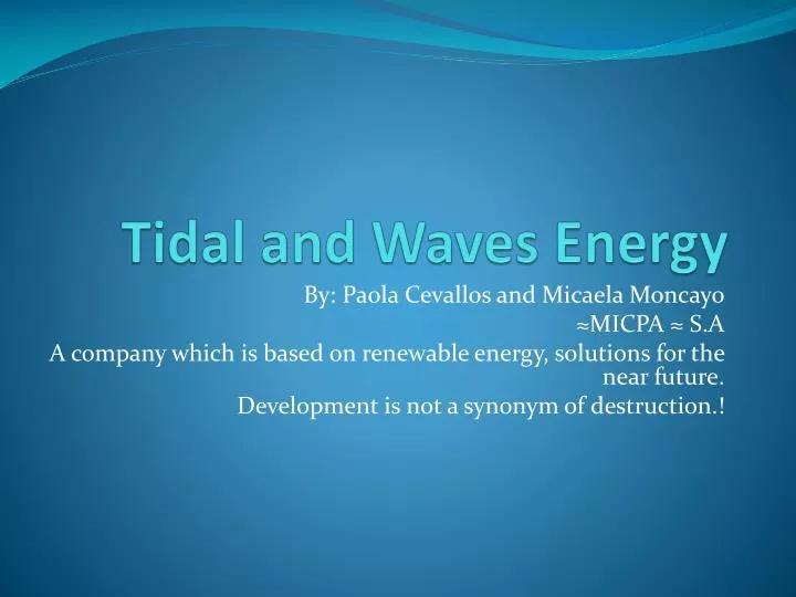 tidal and waves energy