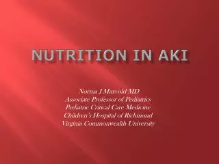 Nutrition in AKI