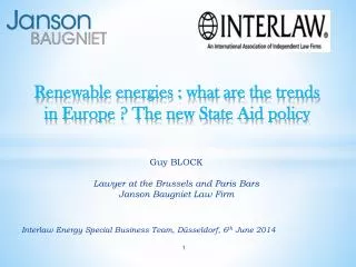 Renewable energies : what are the trends in Europe ? The new State Aid policy