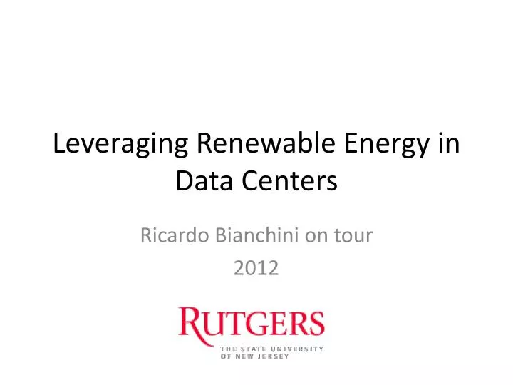 leveraging renewable energy in data centers
