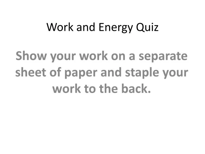 work and energy quiz