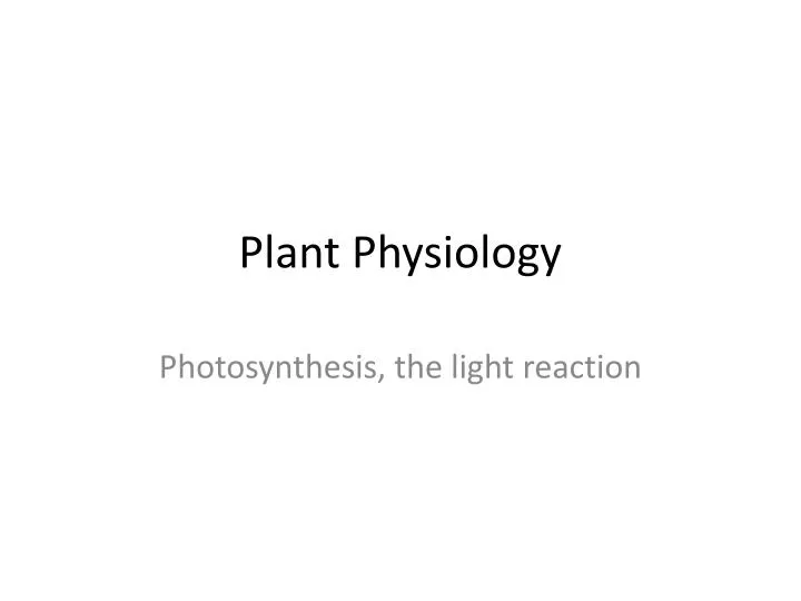 plant physiology