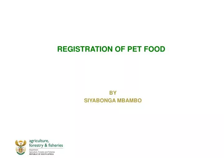 registration of pet food