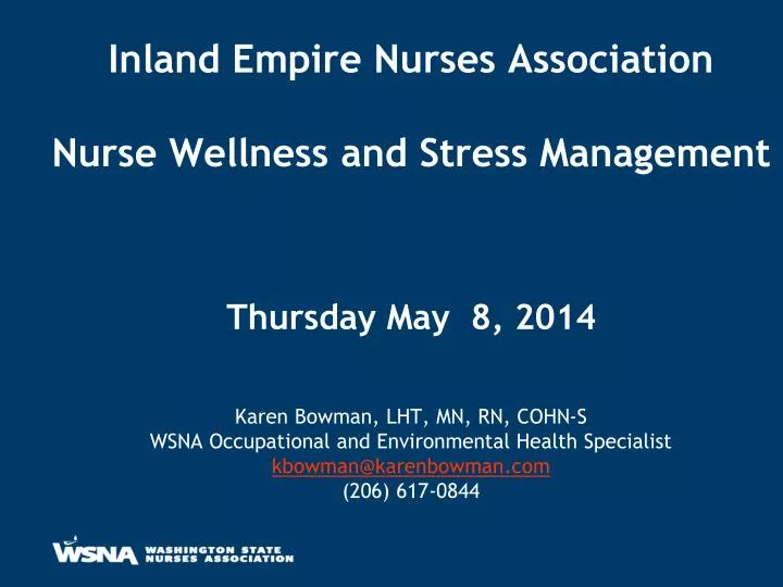 inland empire nurses association nurse wellness and stress management thursday may 8 2014