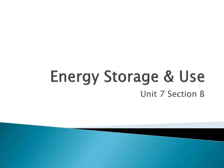 energy storage use