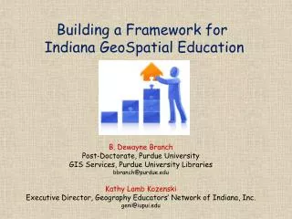 Building a Framework for Indiana GeoSpatial Education