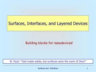 Surfaces, Interfaces, and Layered Devices